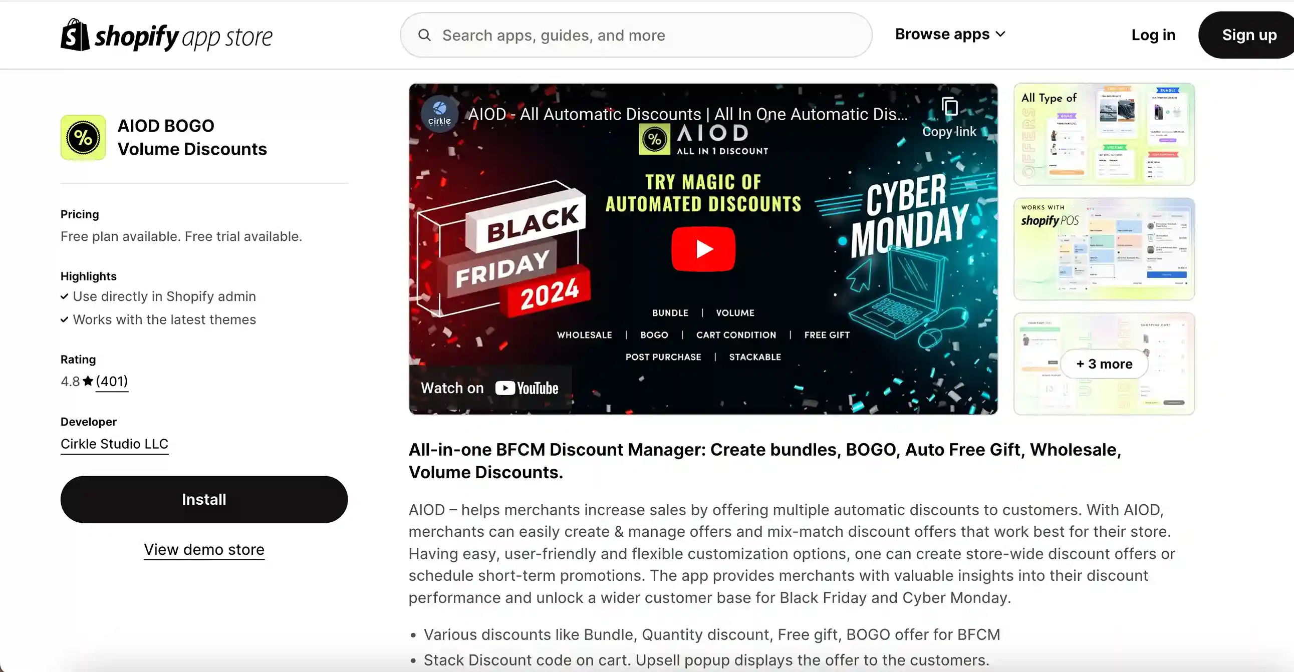 aiod bogo volume discounts