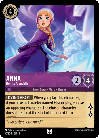 Anna card from Disney's Lorcana: The First Chapter.