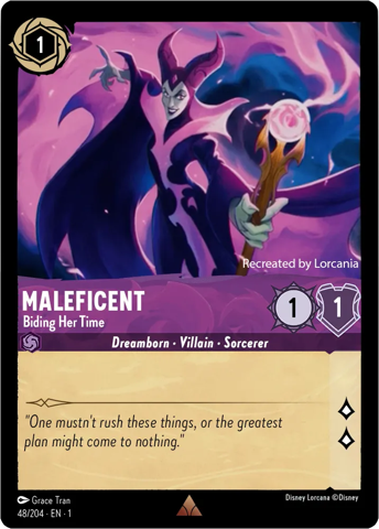 Maleficent card from Disney's Lorcana: The First Chapter.