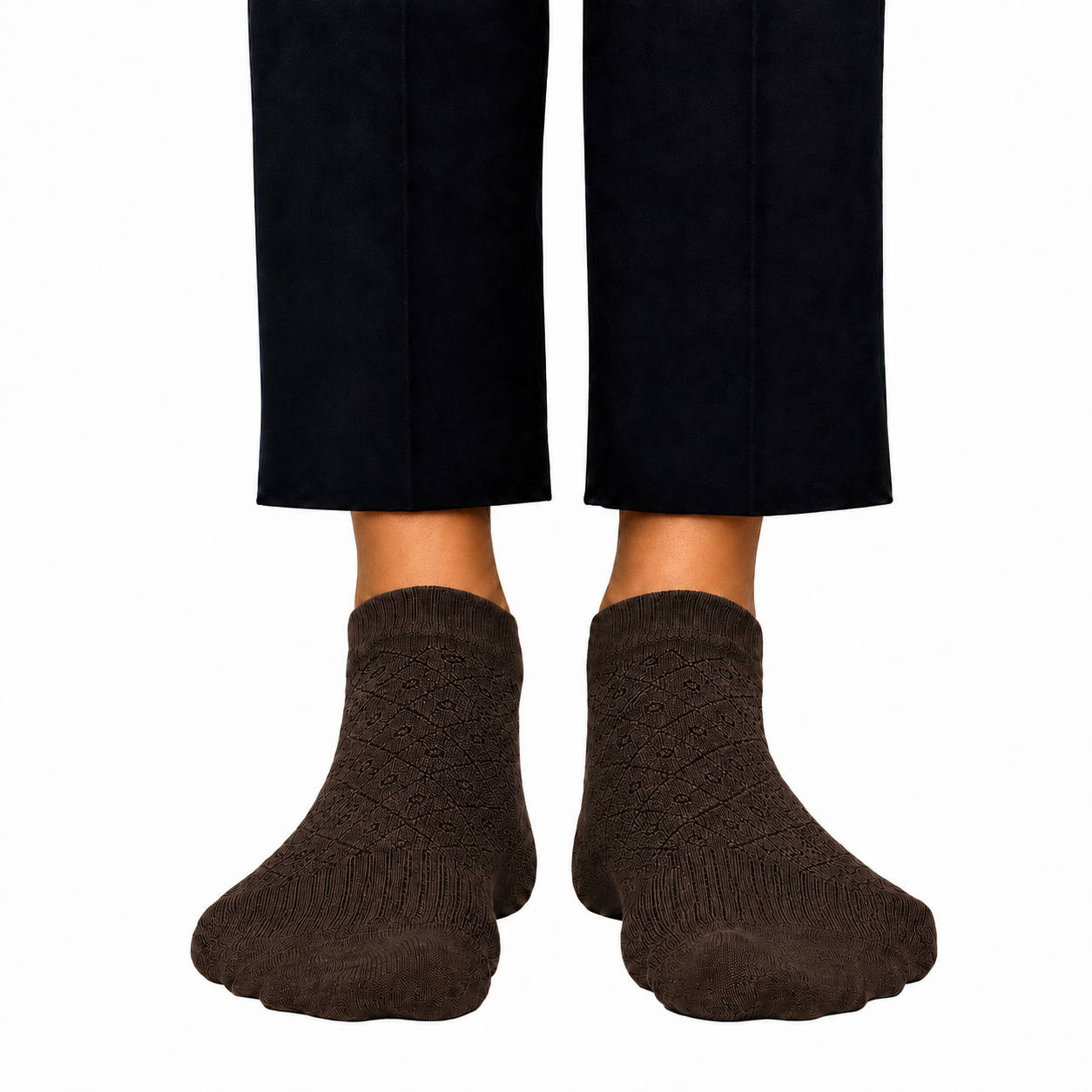 Men's Knee High Dress Socks in Brown