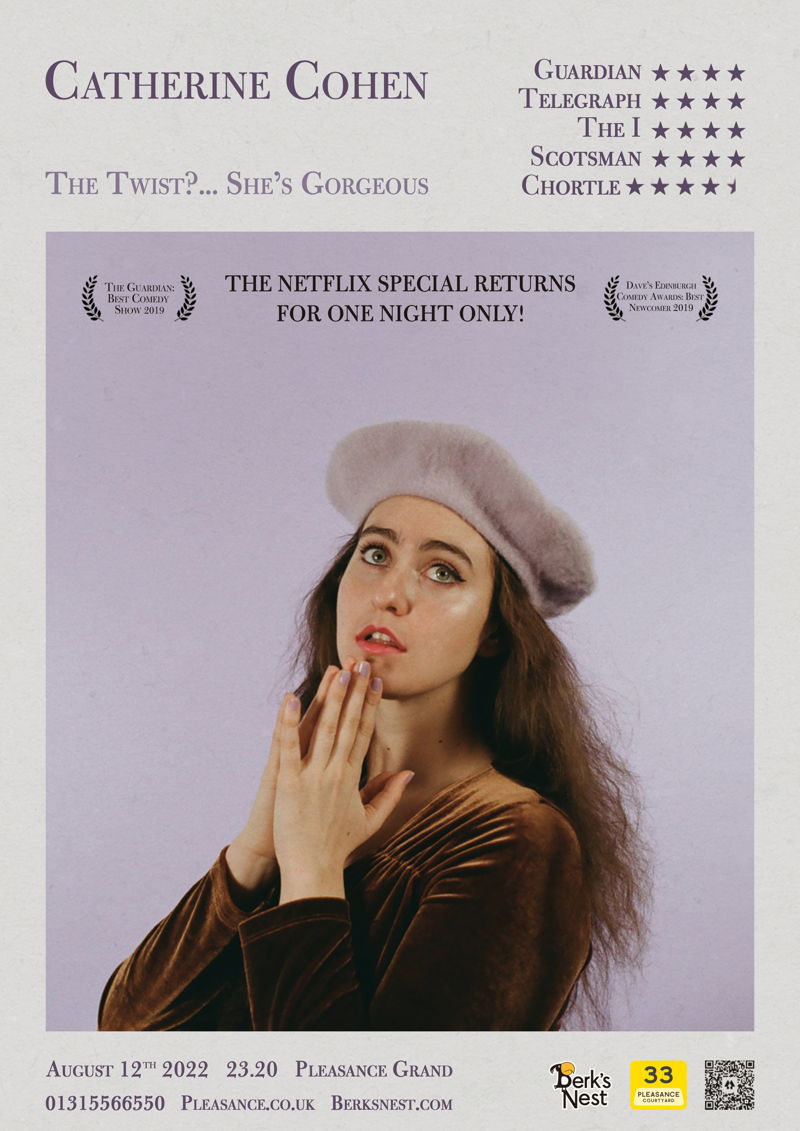 The poster for Catherine Cohen: The Twist...? She's Gorgeous