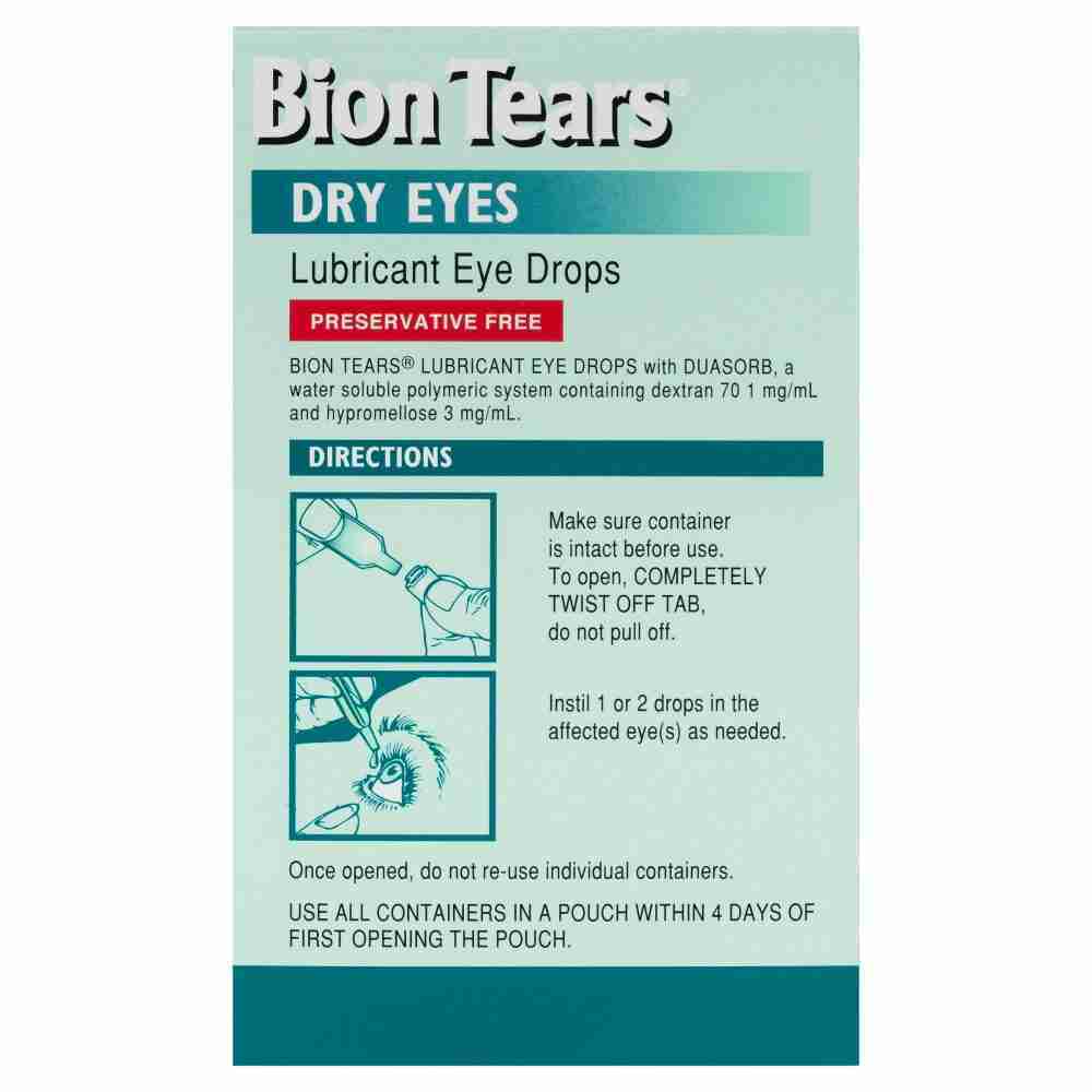Bion Tears Lubricant Eye Drops for Dry Eyes 28 x 0.4mL Single Use - Image 3