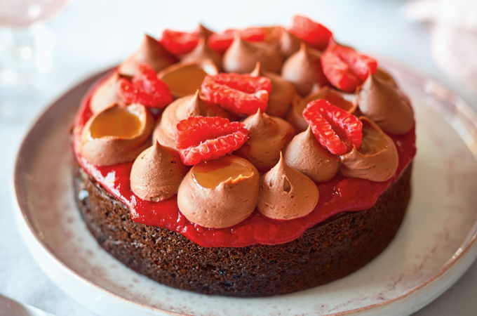 Valentine’s Day Chocolate and Raspberry Cake