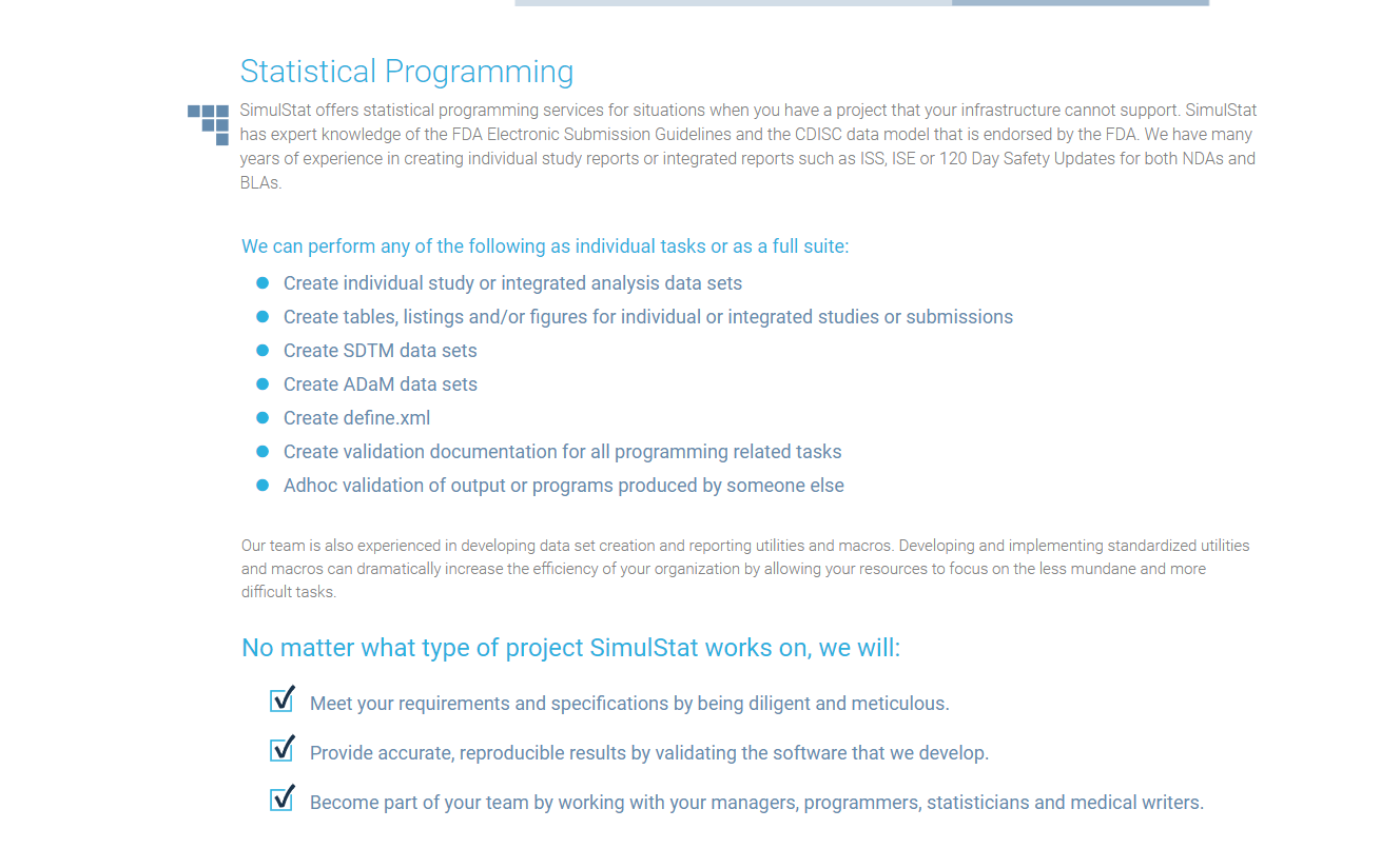 SimulStat product / service