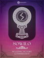 Sowilo Rune Meaning with design by Occultify. Rune of protection, safety and defense. Purple and pink background with lightly overlayed runes and ornate border.