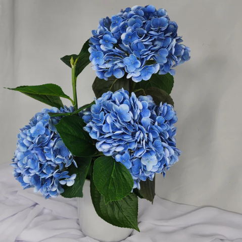 Dark Blue Hydrangeas in Ceramic Vase - Realistic Artificial Flowers - Image 4