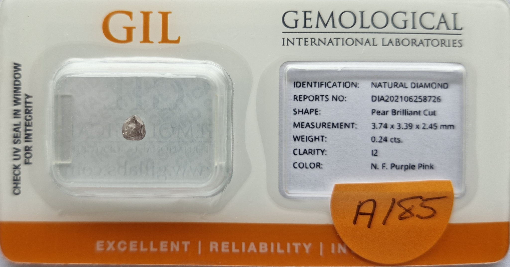 Natural Fancy Purple Pink Diamond