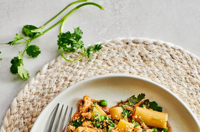 Tofu and Mushroom Rigatoni