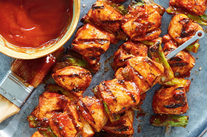 Brochettes de poulet barbecue (les meilleures)
