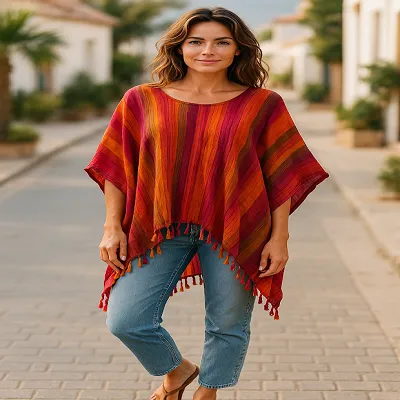 Kaftan Poncho Top - Plus Size 