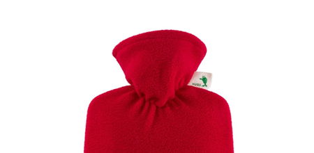 Bouillotte housse polaire moelleuse - Rouge
