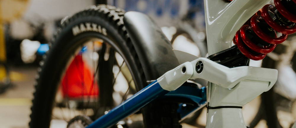 electric bike being repaired on stand