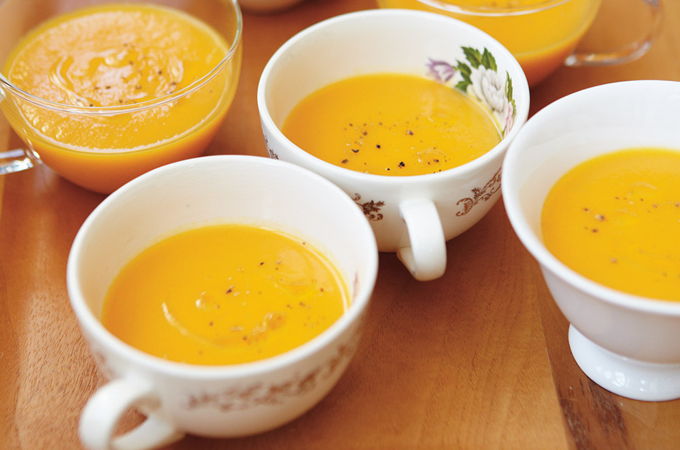 Crème de rutabaga et carottes à l'érable