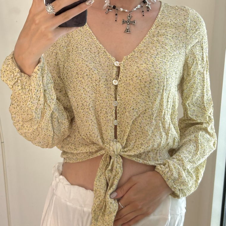  yellow flower blouse from hollister