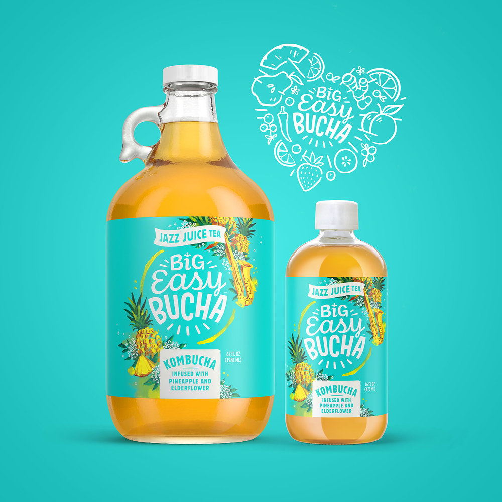 Big Easy Bucha Launches Rebranded Beverage Line Dieline Design