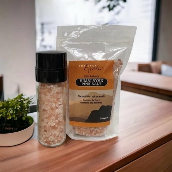 Gourmet Food Grade Himalayan Salt Grinder - Plus Refill Packet 250g