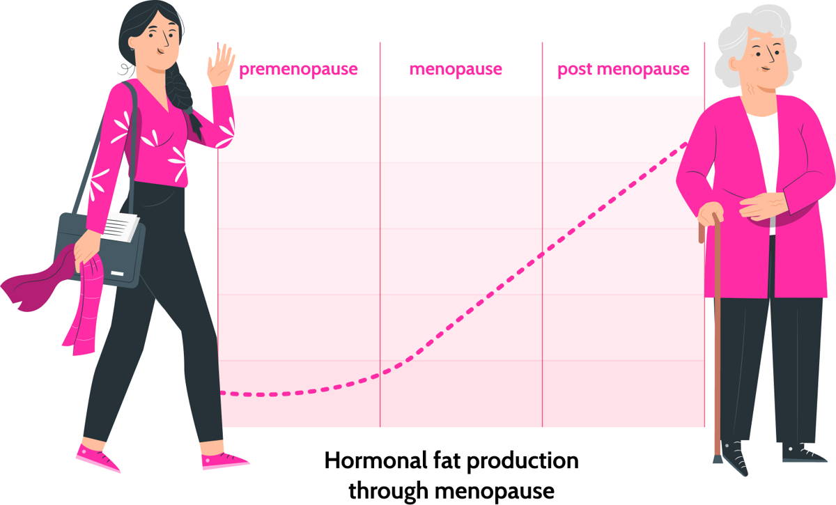 Hormonal fat production through menopause