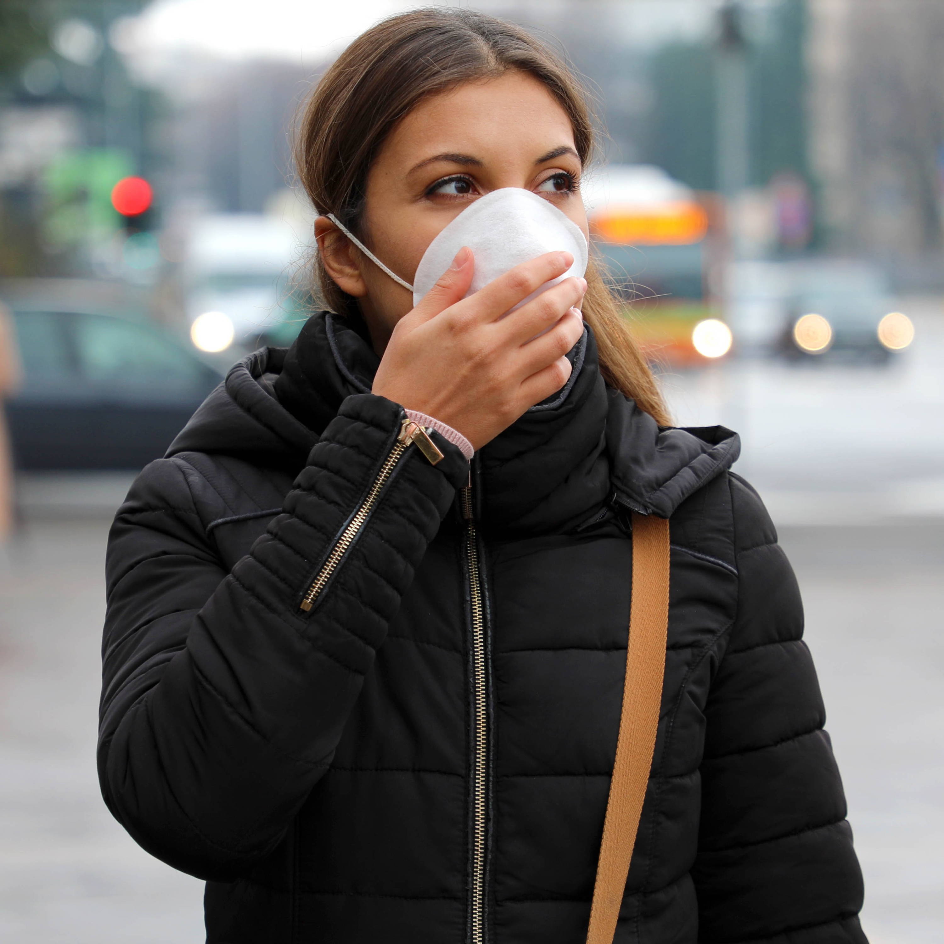 Woman in face mask