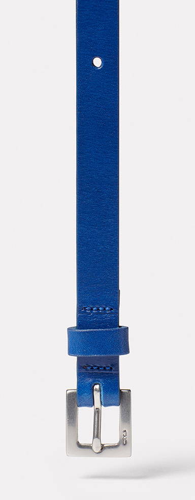 Arty Leather Belt in Blue Detail