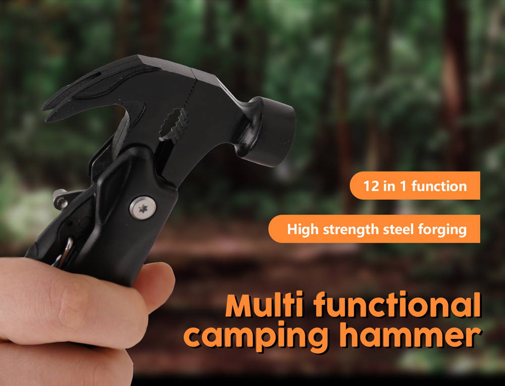 This camping hammer has 12 unique functions which is made of high strength steel
