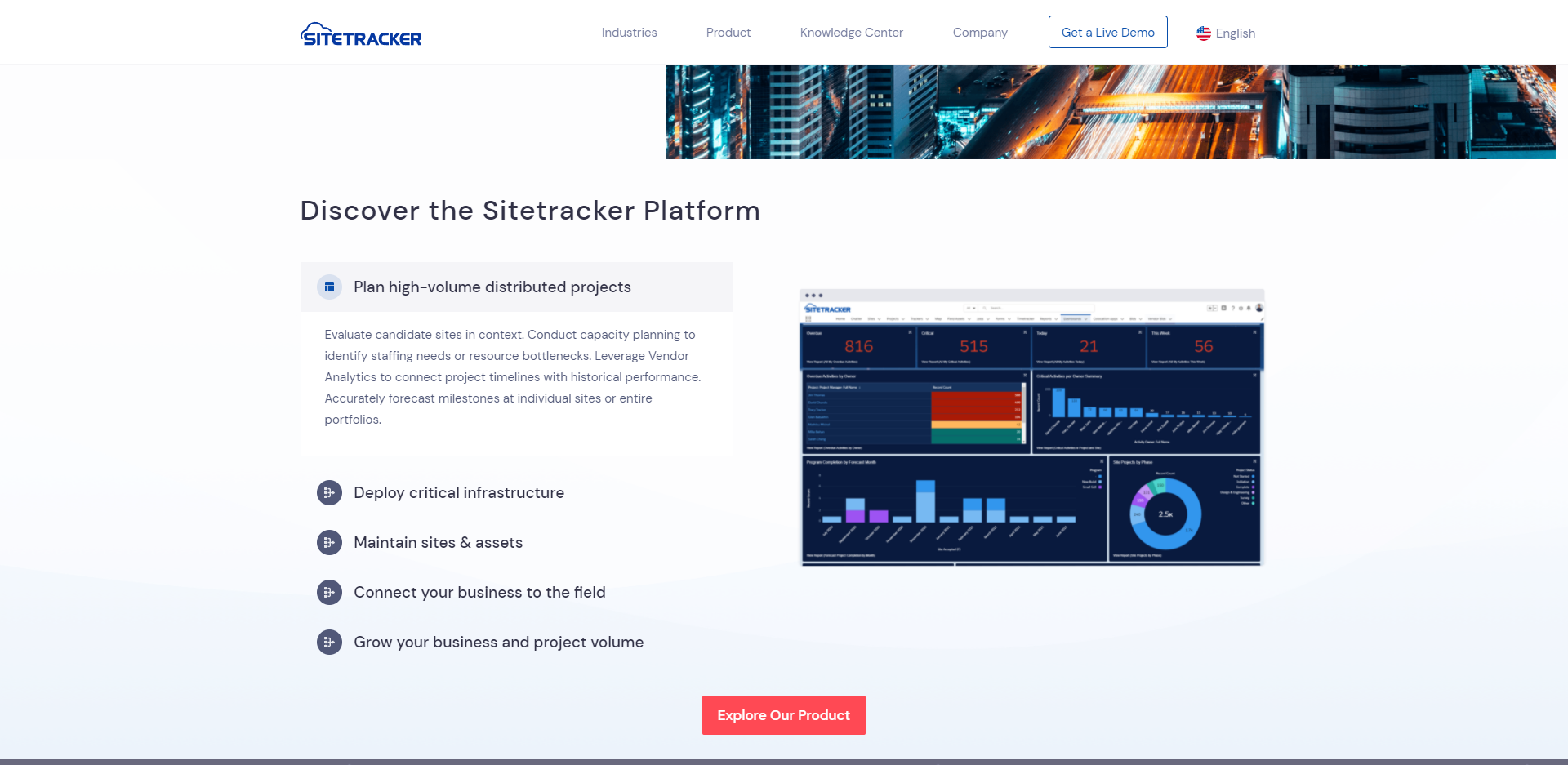 Sitetracker product / service