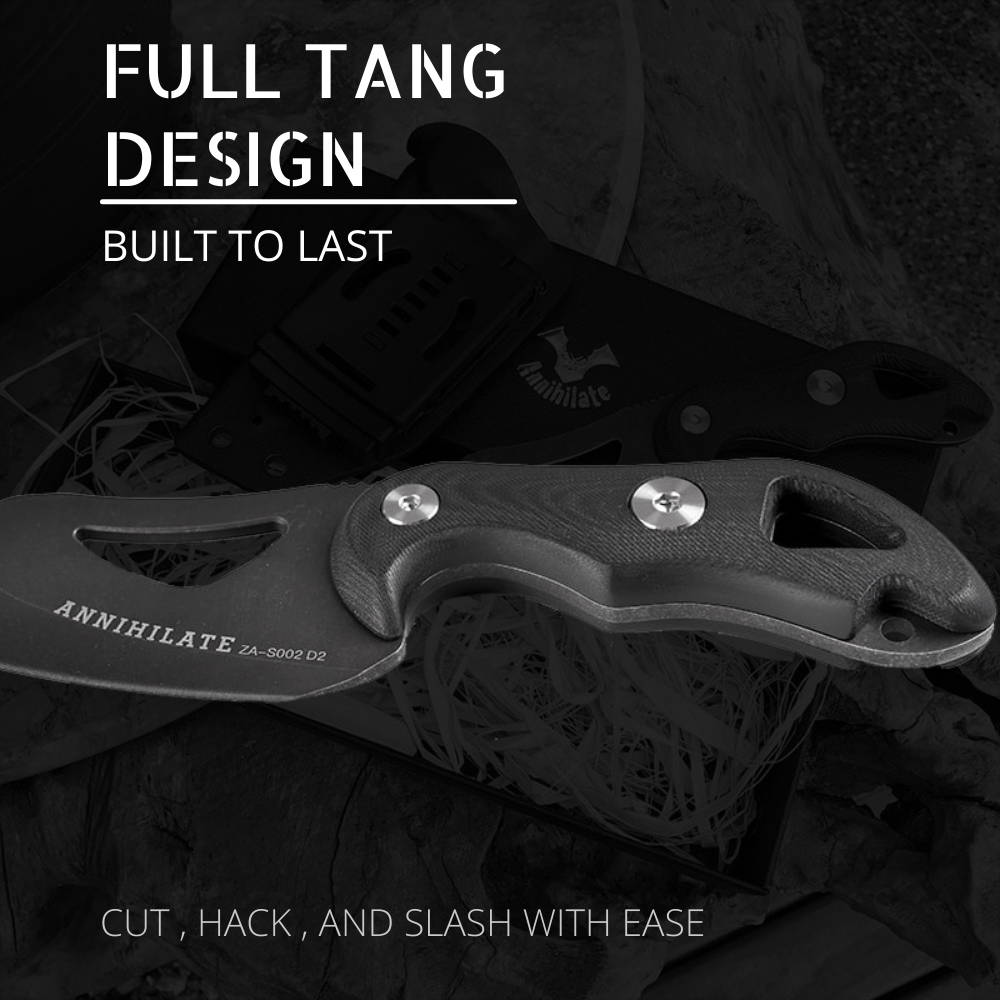 Zune Lotoo Annihilate Knife, Survival Knife, Tactical Knife, EDC Knife, K Sheath, Fully Modular Sheath, G10,Camping Knife, Fix Blade, Fixed Blade Knife