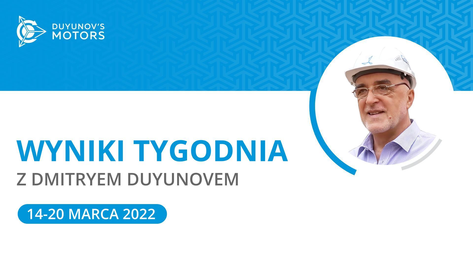 Wyniki tygodnia w projekcie Silniki Duyunova