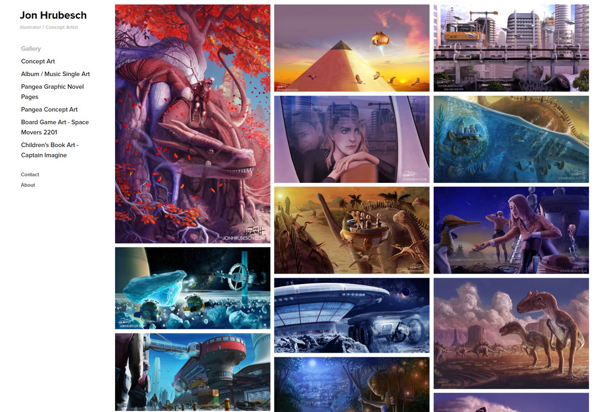 Screenshot of Jon Hrubesch, from the concept art portfolios collection.