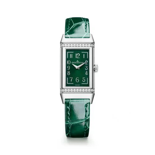 Reverso One Monoface Stainless Steel - Diamond / Green / Alligator