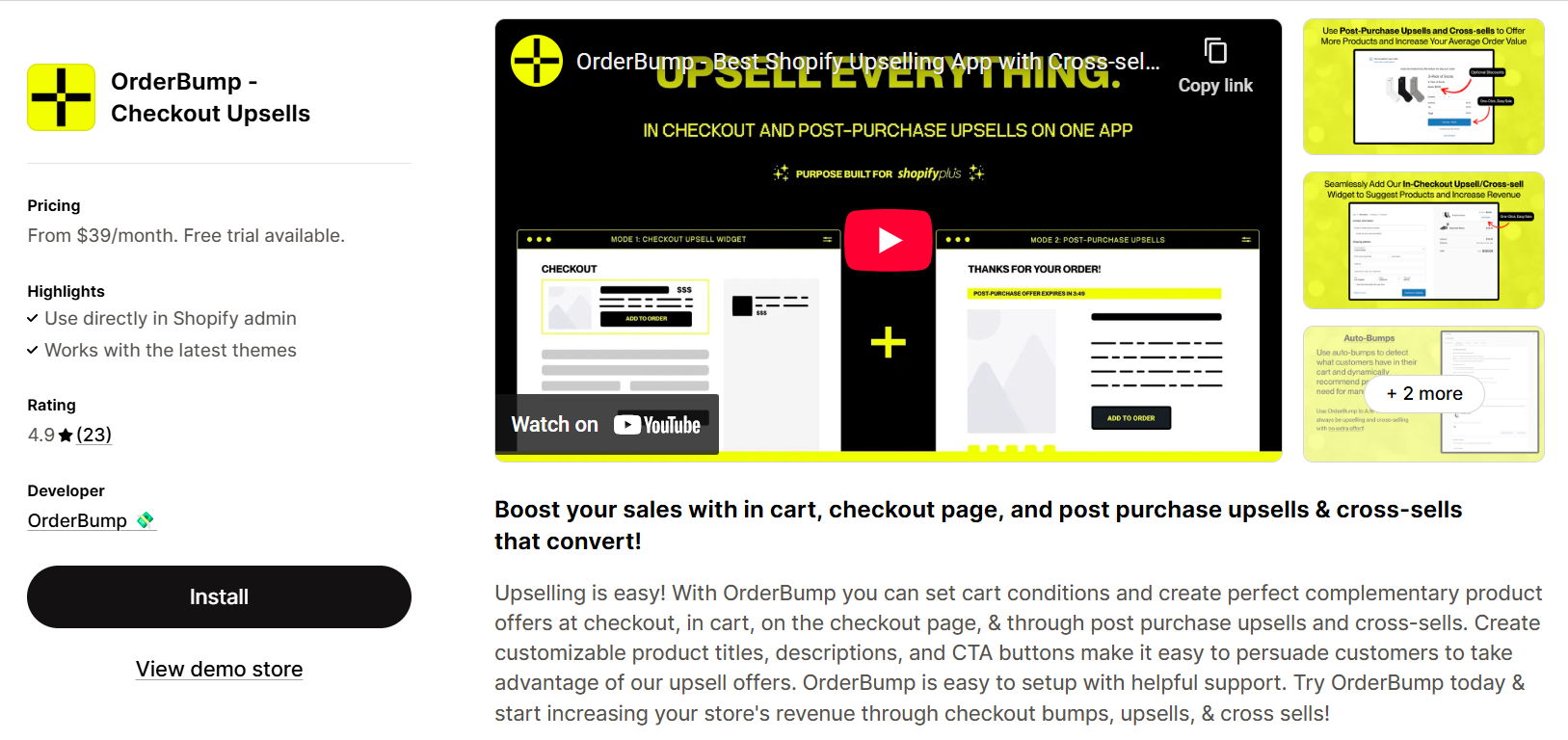Order bump - Shopify checkout upsell app