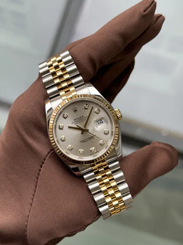 Rolex Datejust Silver Diamonds Dial