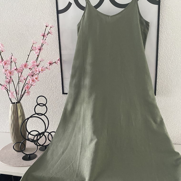 LEINEN Kleid olivé 