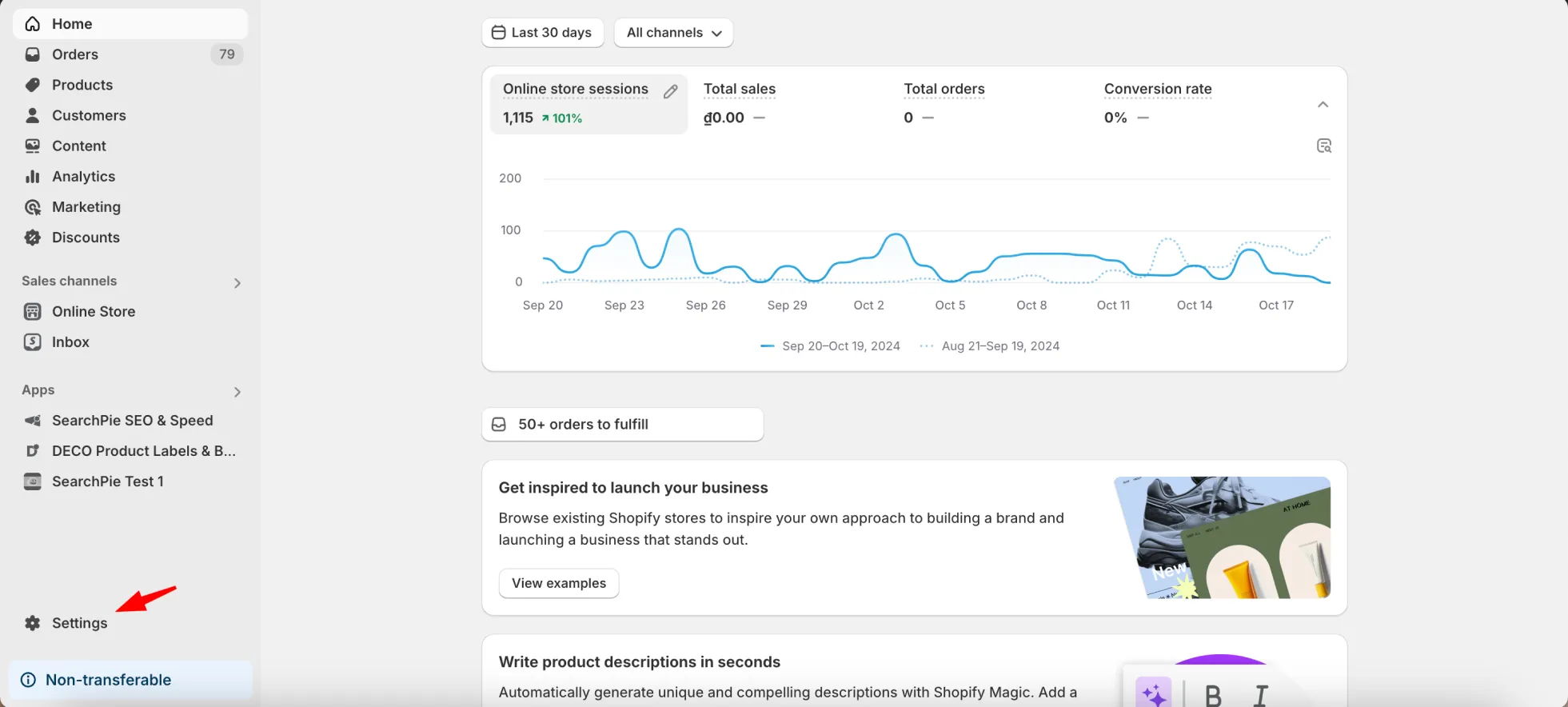 Shopify admin