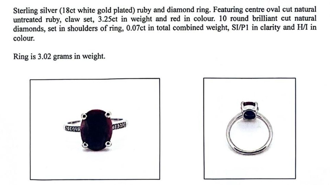 Natural Ruby & Diamond Ring (3.25ct)