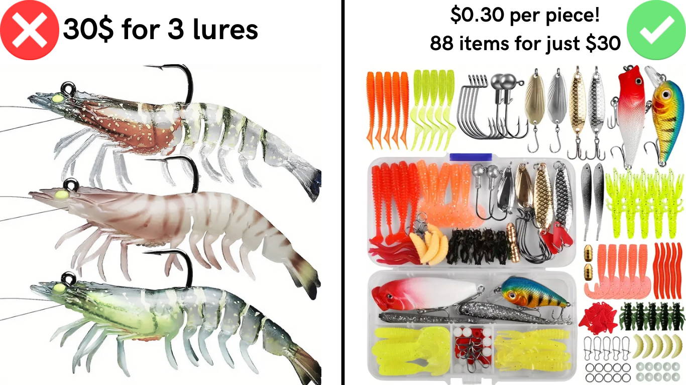 Vista Flags Fishing Supply Kit - Windless Feather Flag Bundle With Tackle & Lures