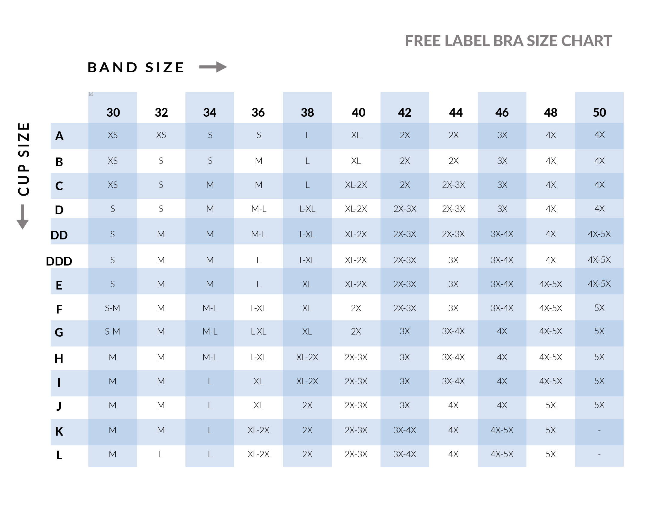 Visual Bra Size Chart & Fit Guide, Bra Sizes Chart