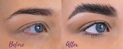 Brow lamination before & after