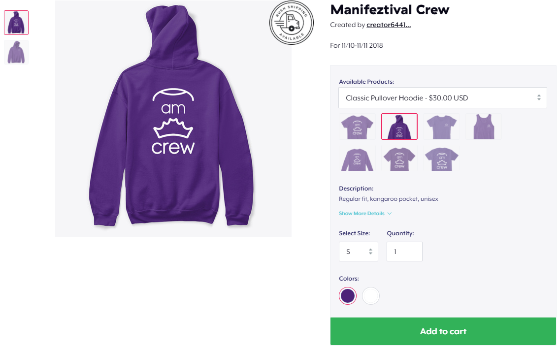 Image of Manifeztival TeeSpring shop
