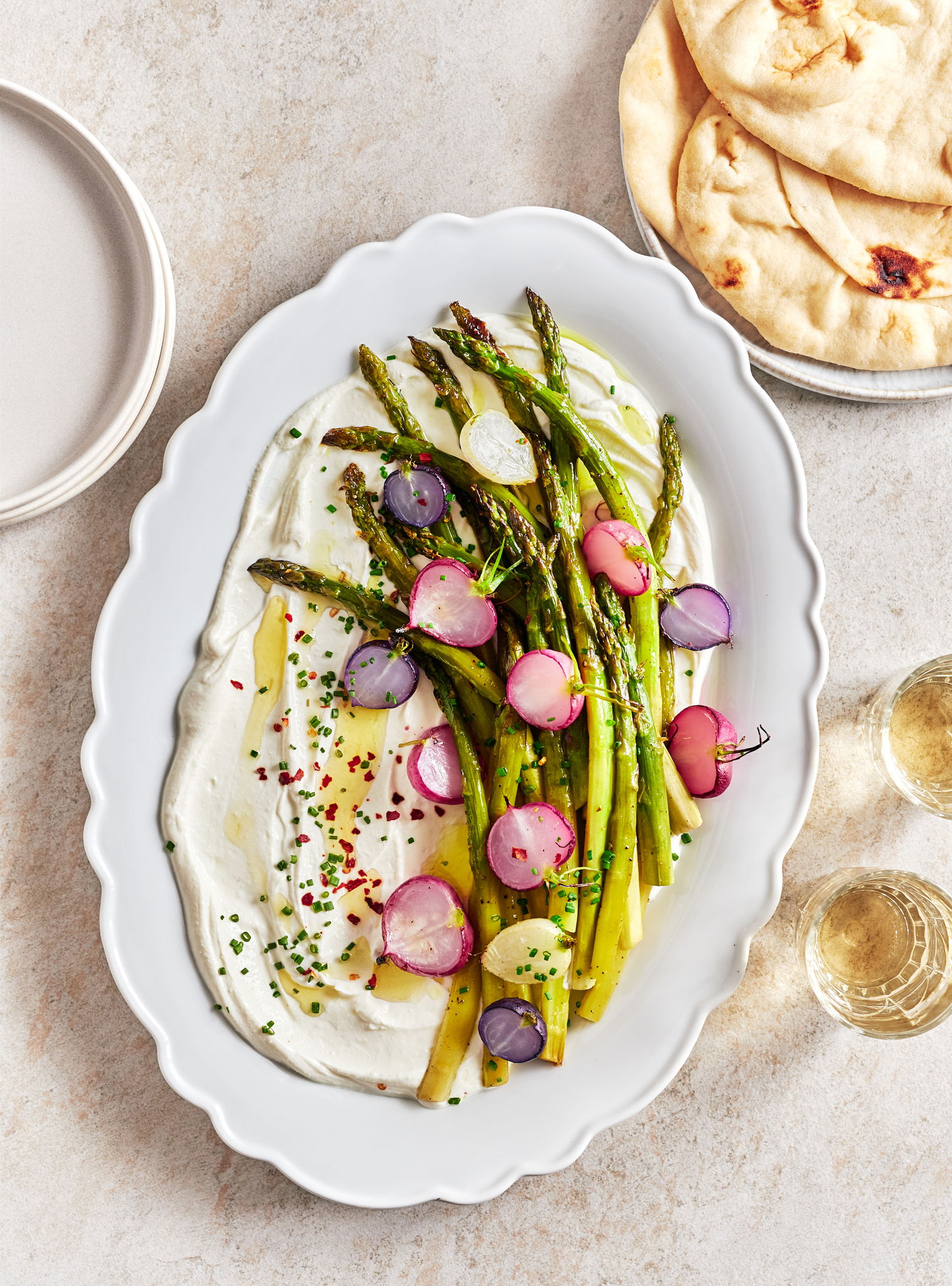Roasted Asparagus and Radishes with Whipped Feta | RICARDO