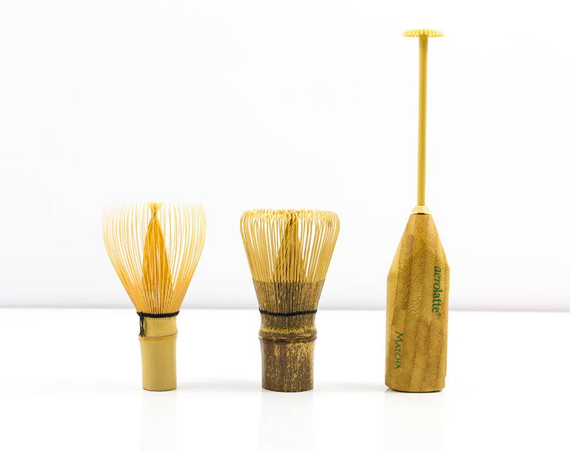 Different styles of Japanese matcha whisks