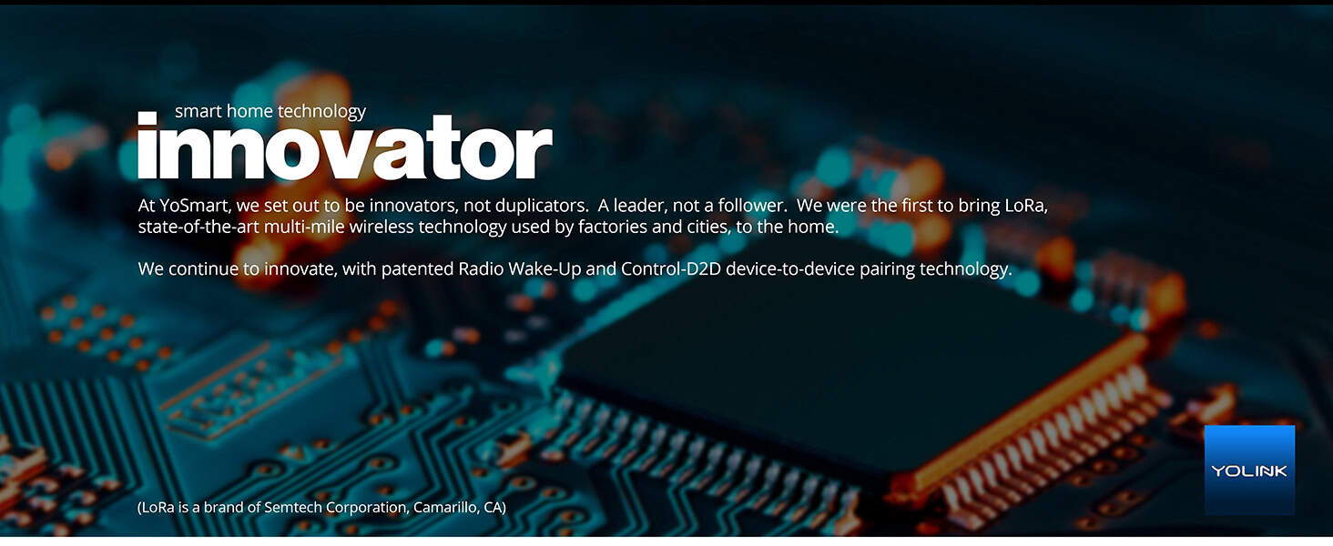 Smart home technology innovator with patented Radio Wake-Up and Control-D2D Device-to-device pairing tech.