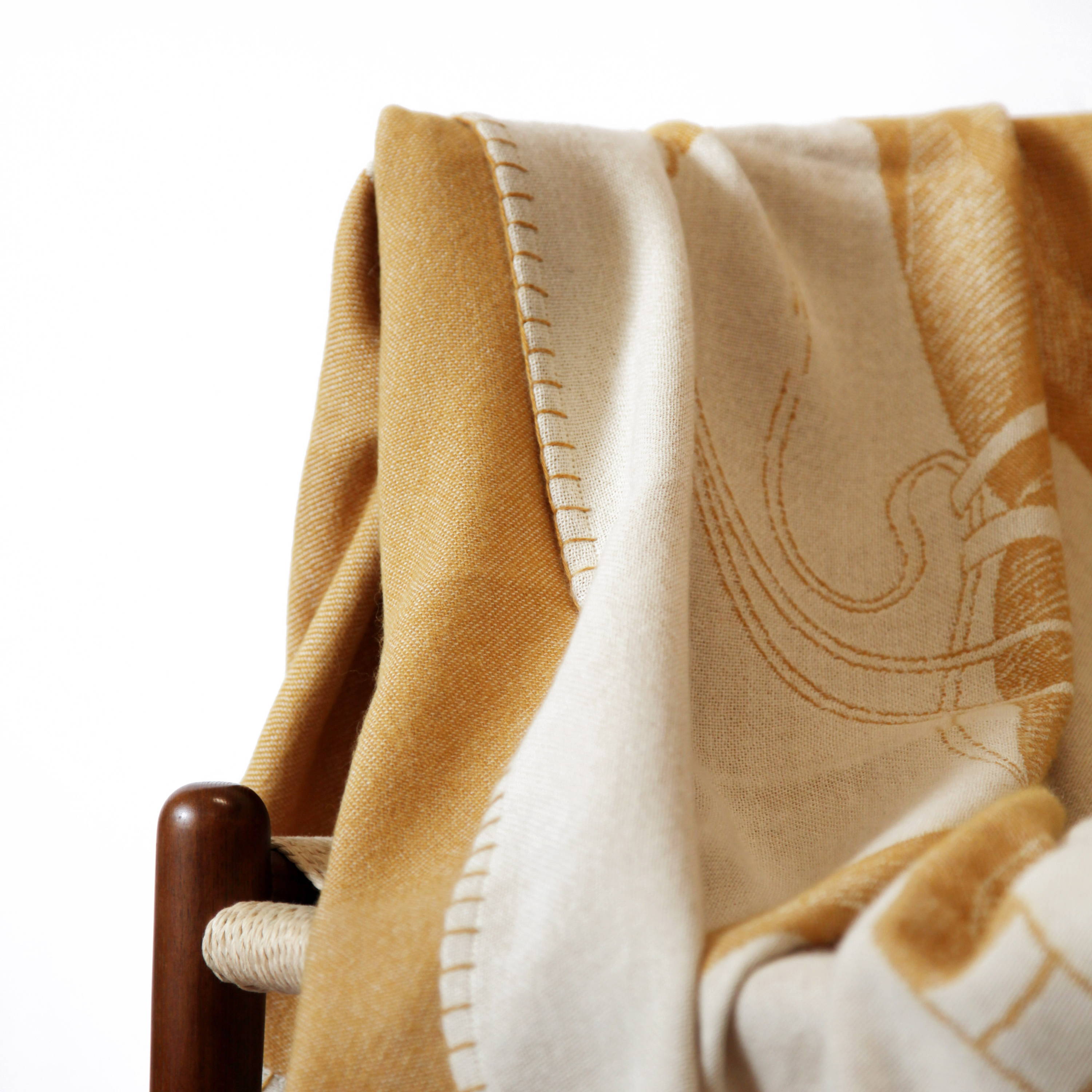 Equestrian-inspired alpaca polo pony throw with hand-stitched edges - Stick & Ball