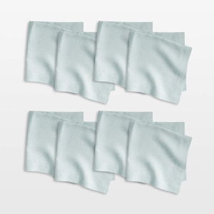 Marin Quiet Blue EUROPEAN FLAX -Certified Linen Napkins, Set of 8 + Reviews | Crate & Barrel