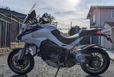 2019 DUCATI MULTISTRADA 1260 S "ICEBERG WHITE" motorcycle for rent near Millbrae, CA