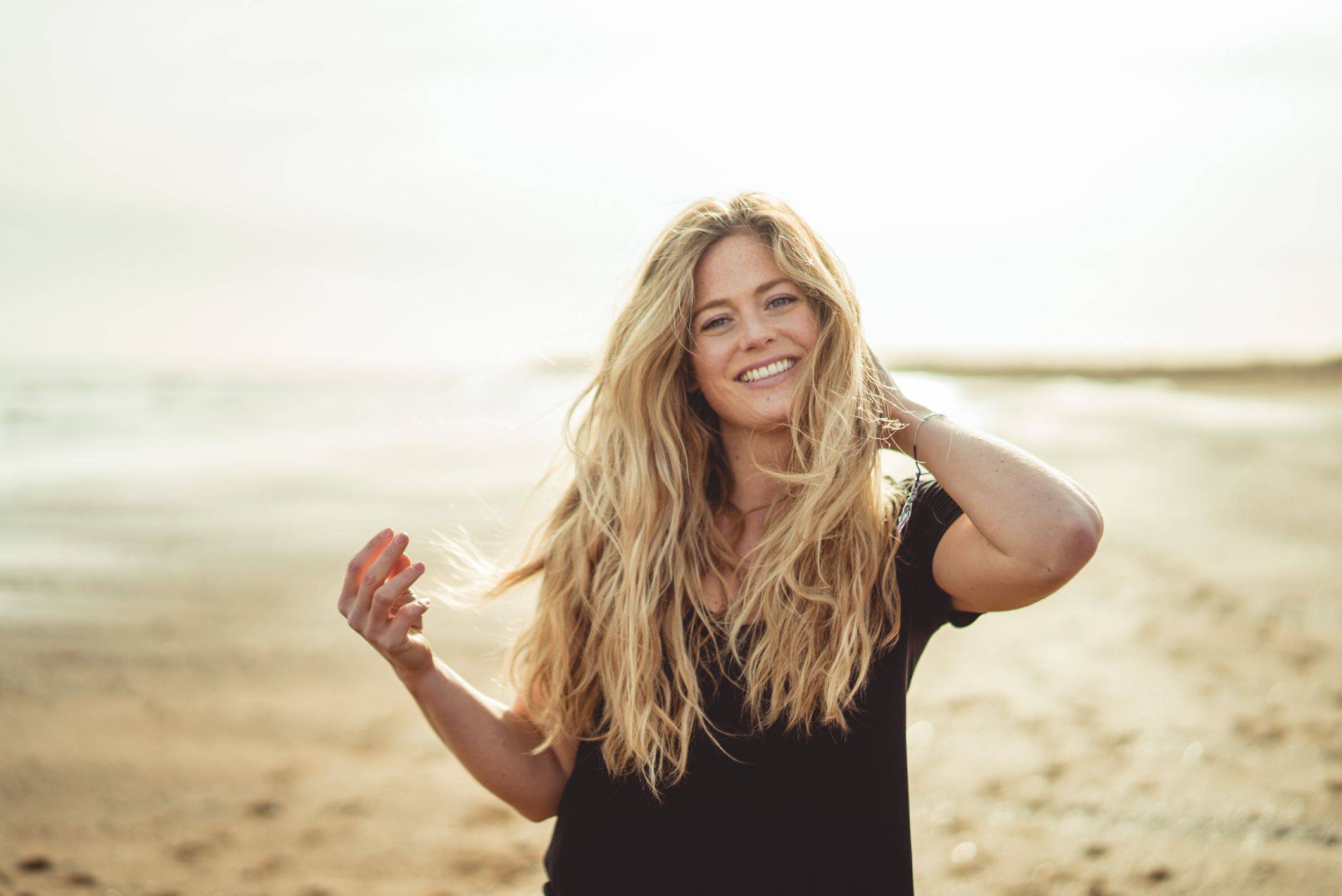 Image of abi walking on beach