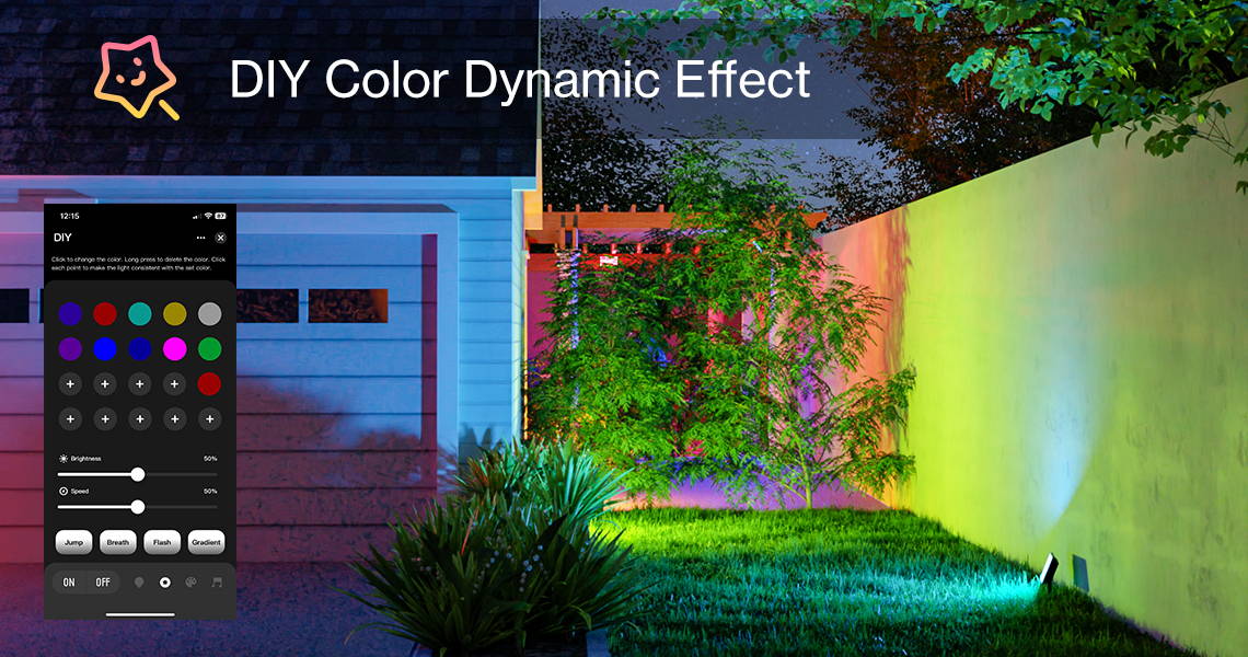 100W Bluetooth Multi Color RGBW Flood Lights DIY Color Effect
