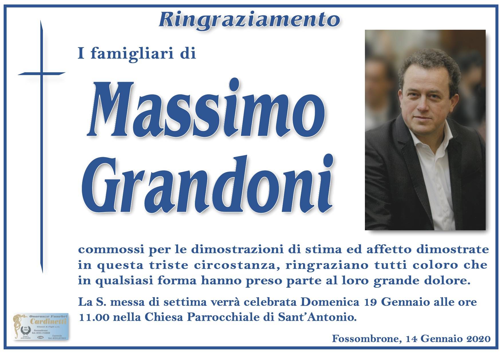 Ringraziamento/Ottavario Fam. Massimo Grandoni