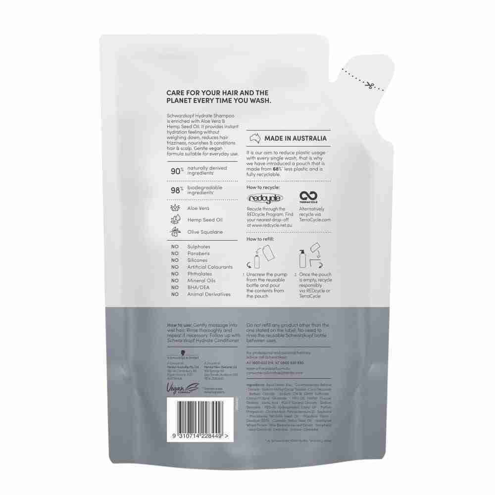 Schwarzkopf Hydrate Shampoo Refill 400Ml - Image 3