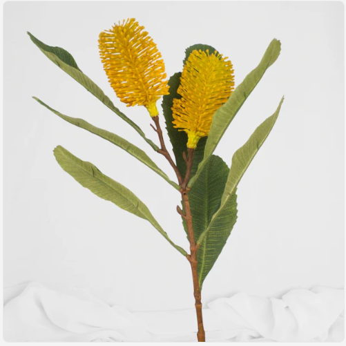 Banksia Spray Yellow - Realistic Artificial Flowers