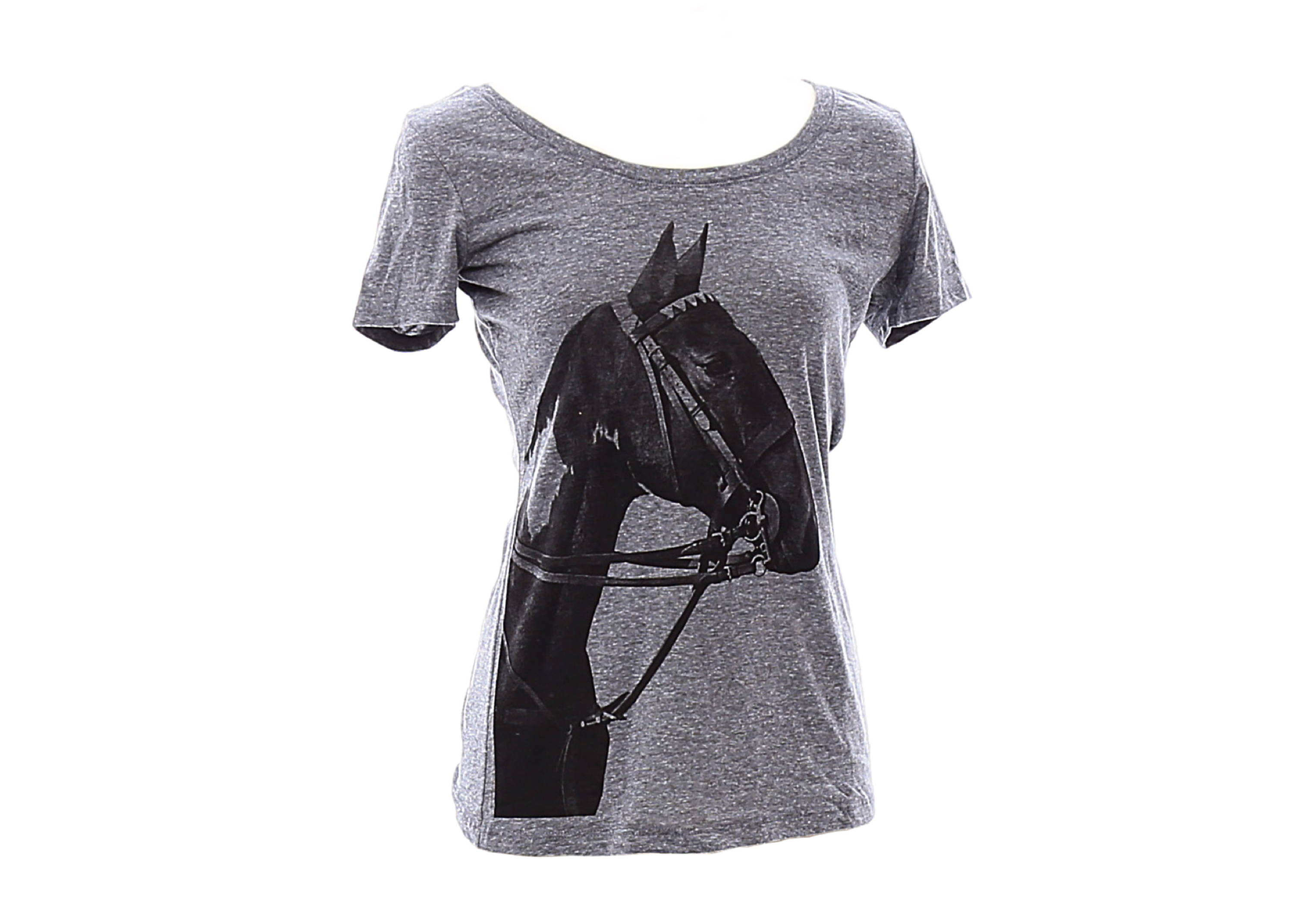 equestrian-inspired Tobiana Horse Head T-Shirt in Grey - Stick & Ball 